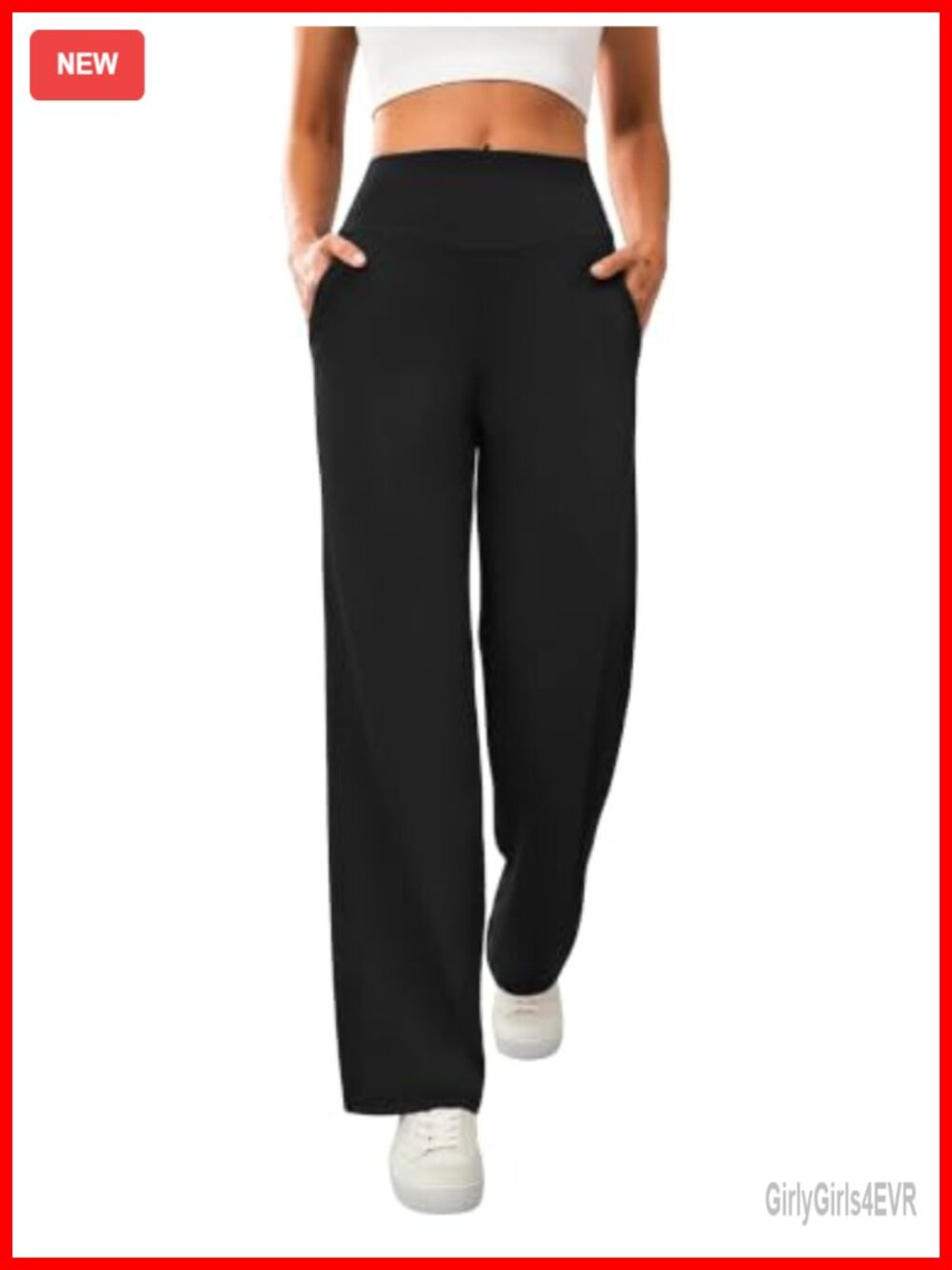 Wide Leg Yoga Pants High Waisted Trousers Pockets